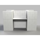 Everblock Schreibtisch 4er-Kombination mit Sichtschutz, ca. 229 x 122 x 124 cm (BxTxH)