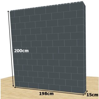 Everblock room divider, width 198cm, height 200cm