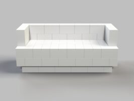 182 cm Sofa mit Überstand - Vorderansicht