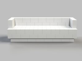 244 cm Sofa mit Überstand - Vorderansicht