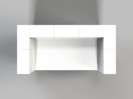 122cm Schreibtisch mit Sichtschutz - Ansicht von oben