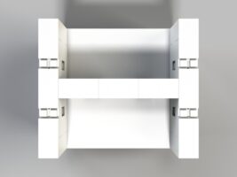Doppel-Schreibtisch-Kombination mit Öffnungen - Ansicht von oben