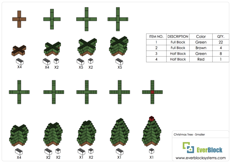 Mittlerer Weihnachtsbaum - Schritt-für-Schritt Instruktionen